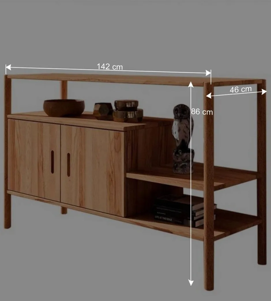 Wohnen Design Regal mit zwei Fächern & Türen - Indrya