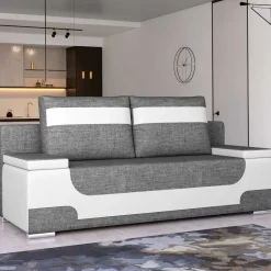 Design Schlafcouch aus Stoff und Kunstleder - Diadora^Wohnen Clearance