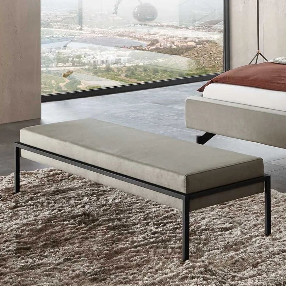 Design Schlafzimmerbank in Grau Stoff - Jenn^Wohnen New