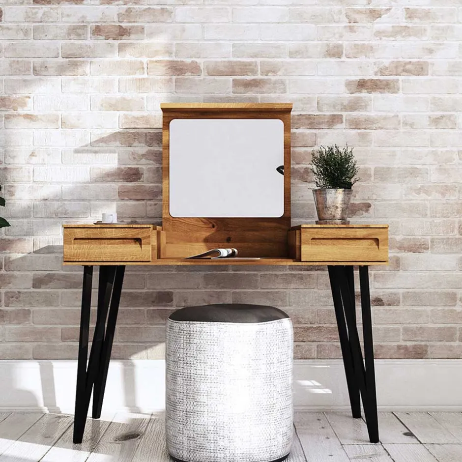 Wohnen Design Schminktisch mit Spiegel klappbar - Mandirov