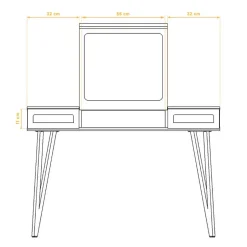 Wohnen Design Schminktisch mit Spiegel klappbar - Mandirov