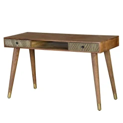 Kinder Wohnen Design Schreibtisch aus Mangoholz und Metall - Filurina