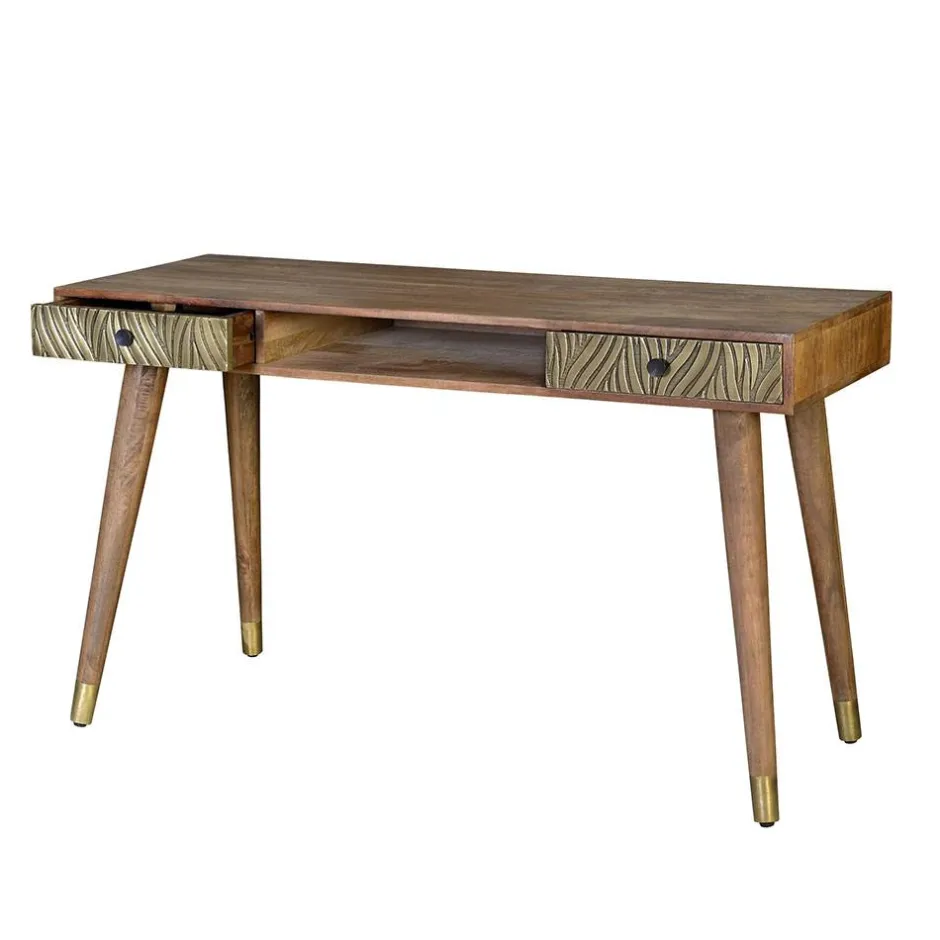 Kinder Wohnen Design Schreibtisch aus Mangoholz und Metall - Filurina