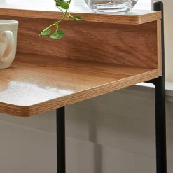 Wohnen Design Schreibtisch in Akazie Optik & Schwarz - Charme