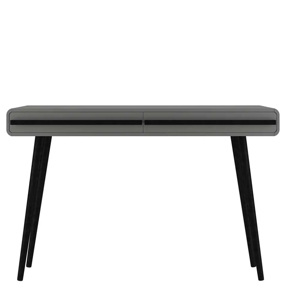 Kinder Wohnen Design Schreibtisch in Grau mit Schwarz - Pavias