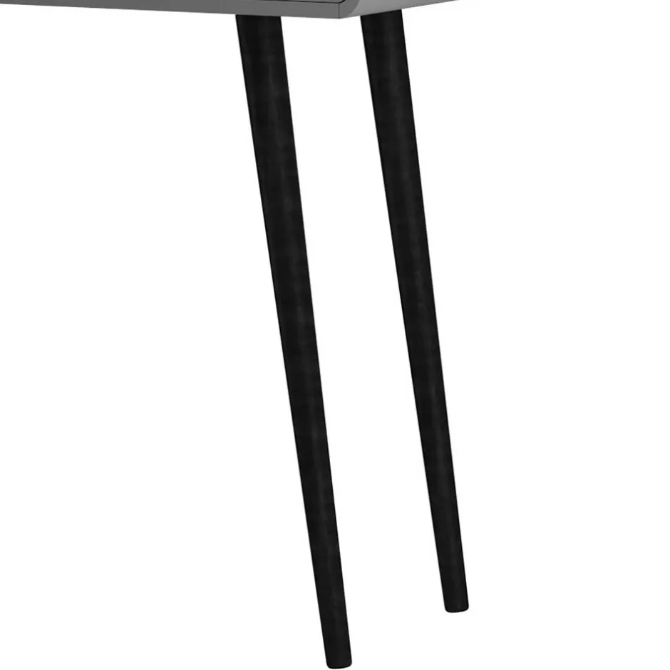 Kinder Wohnen Design Schreibtisch in Grau mit Schwarz - Pavias