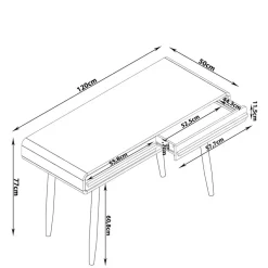 Design Schreibtisch in Schwarz mit Eiche - Diadani^Wohnen Sale