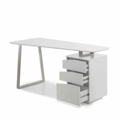 Design Schreibtisch in Weiß 150x67 cm Velino mit 3 Schubladen^Wohnen Best