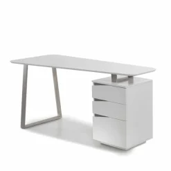 Design Schreibtisch in Weiß 150x67 cm Velino mit 3 Schubladen^Wohnen Best