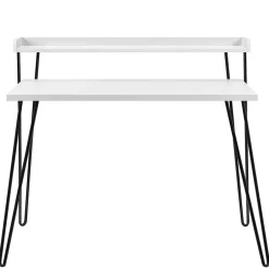 Design Schreibtisch mit Aufsatz in Weiß - Prasido^Wohnen Discount