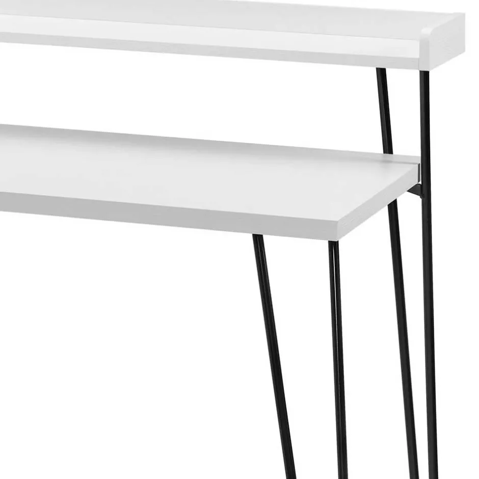 Design Schreibtisch mit Aufsatz in Weiß - Prasido^Wohnen Discount