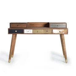 Design Schreibtisch mit fünf Schubladen - Fina^Wohnen Online