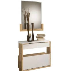 Wohnen Design Schuhkommode & Spiegel Set - Ryus (zweiteilig)