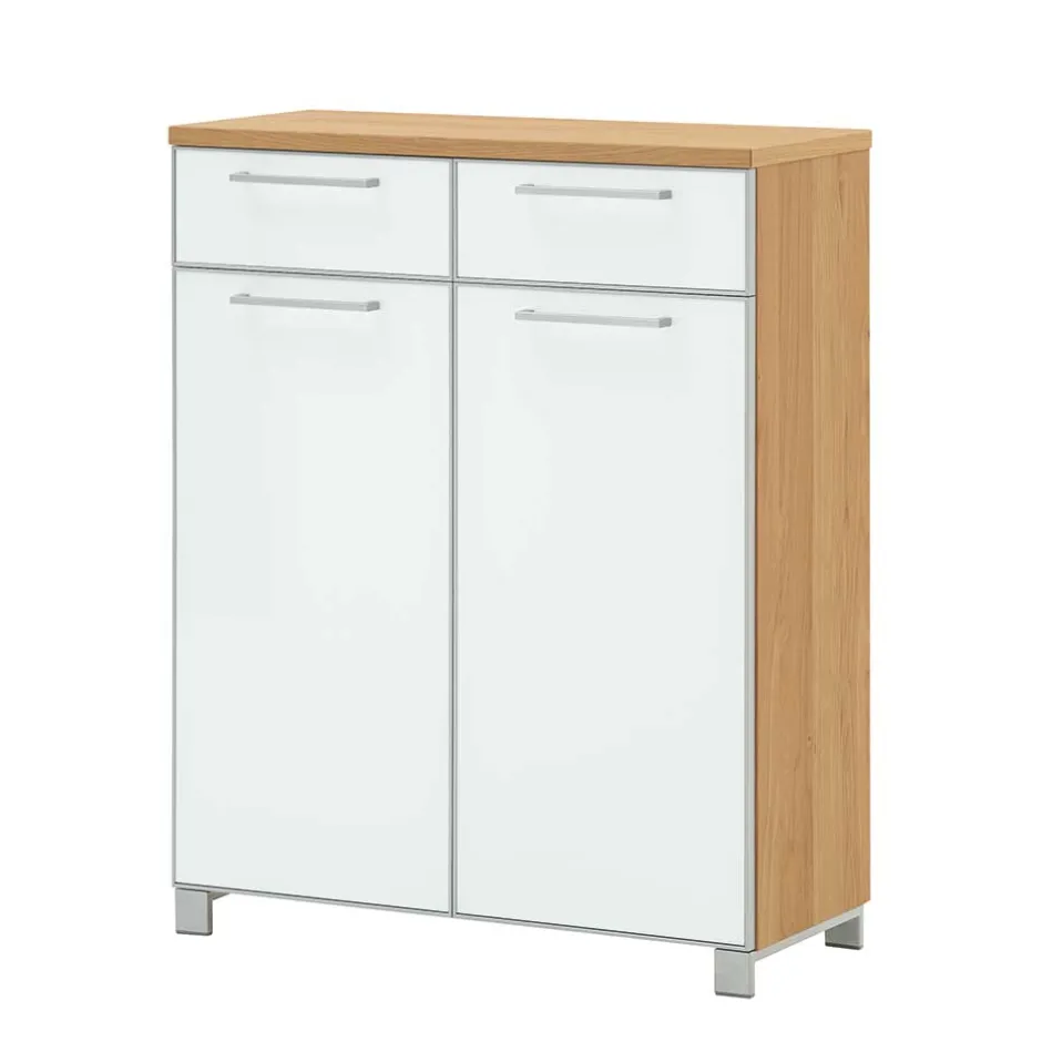 Wohnen Design Schuhschrank Wynoca in Weiß Glas