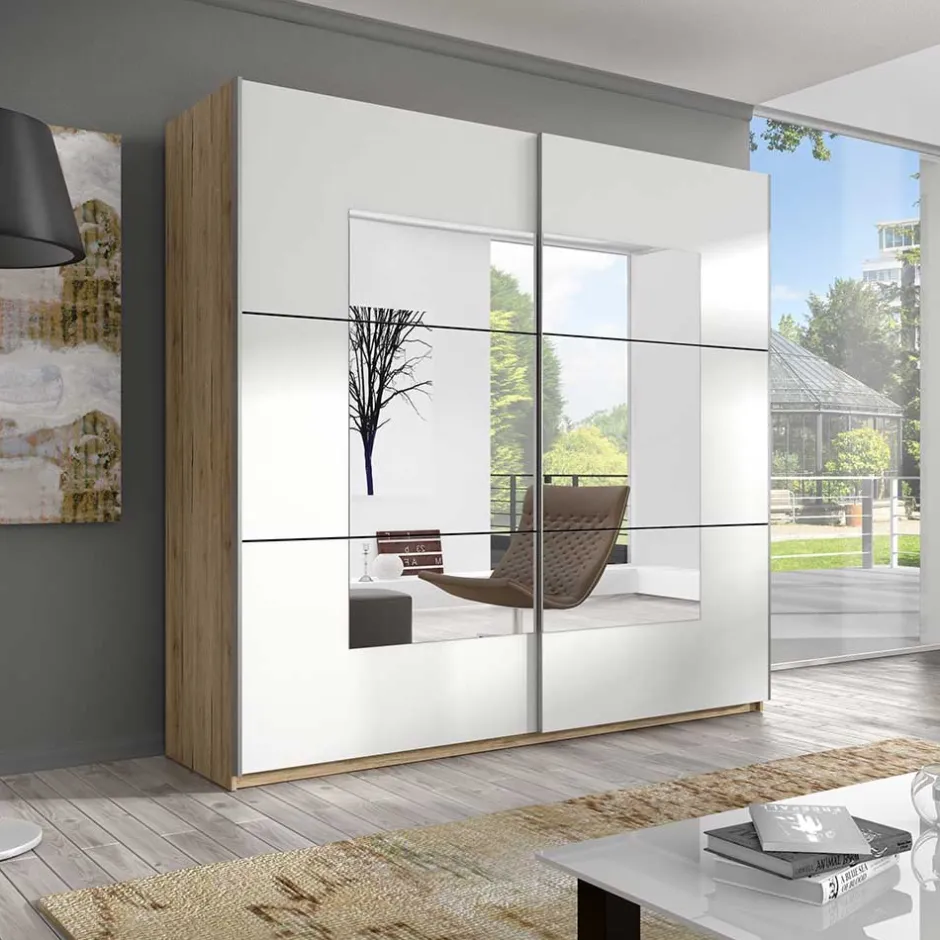 Wohnen Design Schwebetürenschrank mit Spiegel - Anglivia