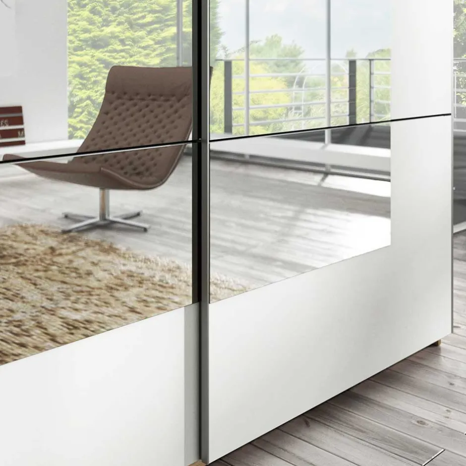 Wohnen Design Schwebetürenschrank mit Spiegel - Anglivia