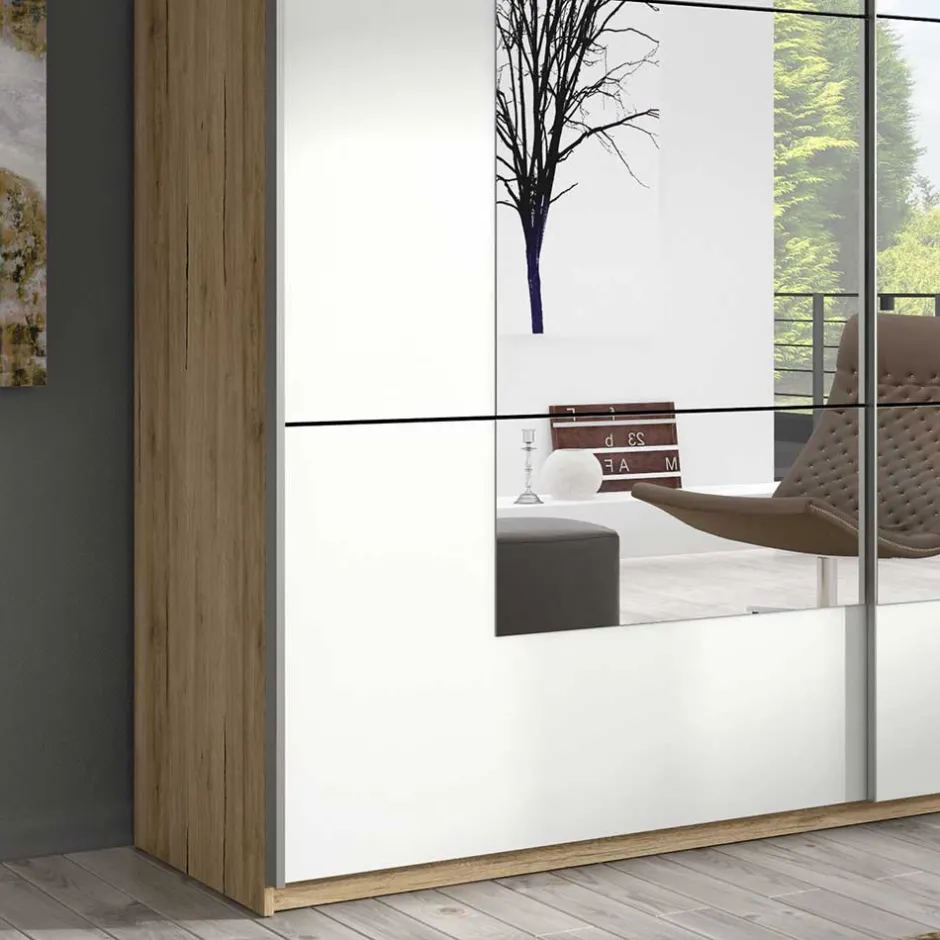 Wohnen Design Schwebetürenschrank mit Spiegel - Anglivia