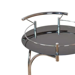 Wohnen Design Servierwagen Basilico in Schwarz Chrom