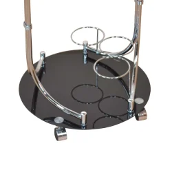 Wohnen Design Servierwagen Basilico in Schwarz Chrom