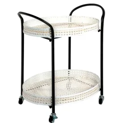 Wohnen Design Servierwagen mit zwei ovalen Ablagen - Praga