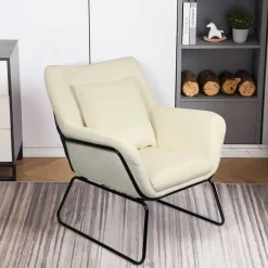 Wohnen Design Sessel in Beige & Schwarz - Culagan