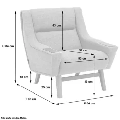 Design Sessel in Hellgrau - Crutina^Wohnen Online