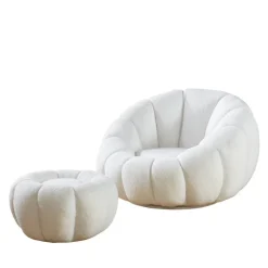 Wohnen Design Sessel mit Hocker Set - Zyrano (zweiteilig)