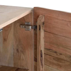 Design Sideboard aus Akazienholz mit Schnitzerei - Merlan^Wohnen Outlet