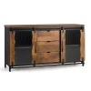Wohnen Design Sideboard aus Mangoholz und Metall - Aglia