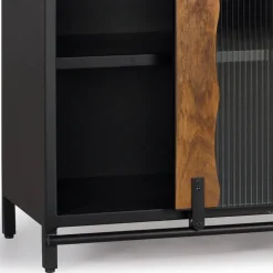 Wohnen Design Sideboard aus Mangoholz und Metall - Aglia