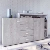 Wohnen Design Sideboard in Beton Optik & Weiß - Venatio