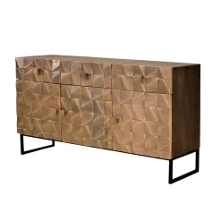 Wohnen Design Sideboard in Bronze und Mango Natur - Bensez