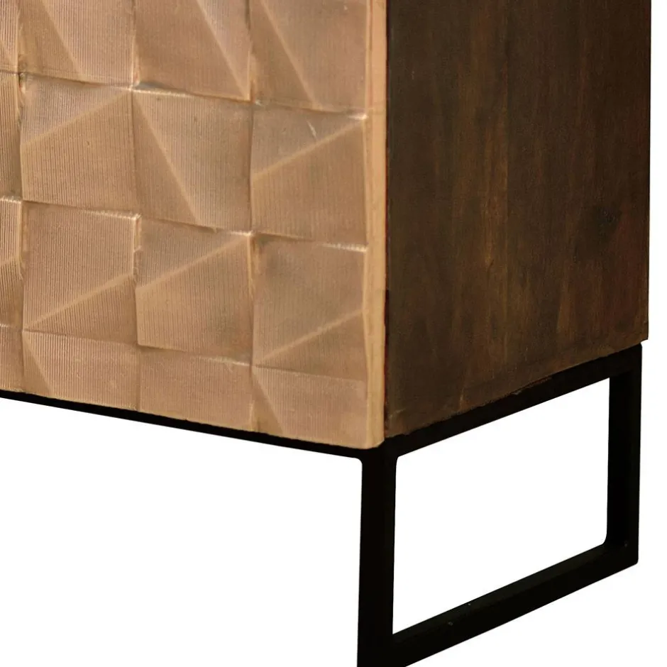 Wohnen Design Sideboard in Bronze und Mango Natur - Bensez