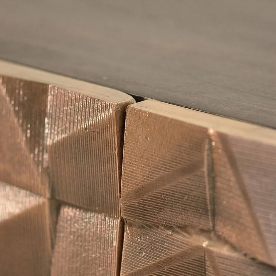 Wohnen Design Sideboard in Bronze und Mango Natur - Bensez