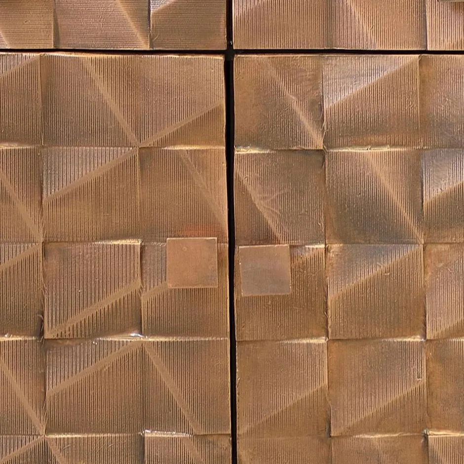 Wohnen Design Sideboard in Bronze und Mango Natur - Bensez