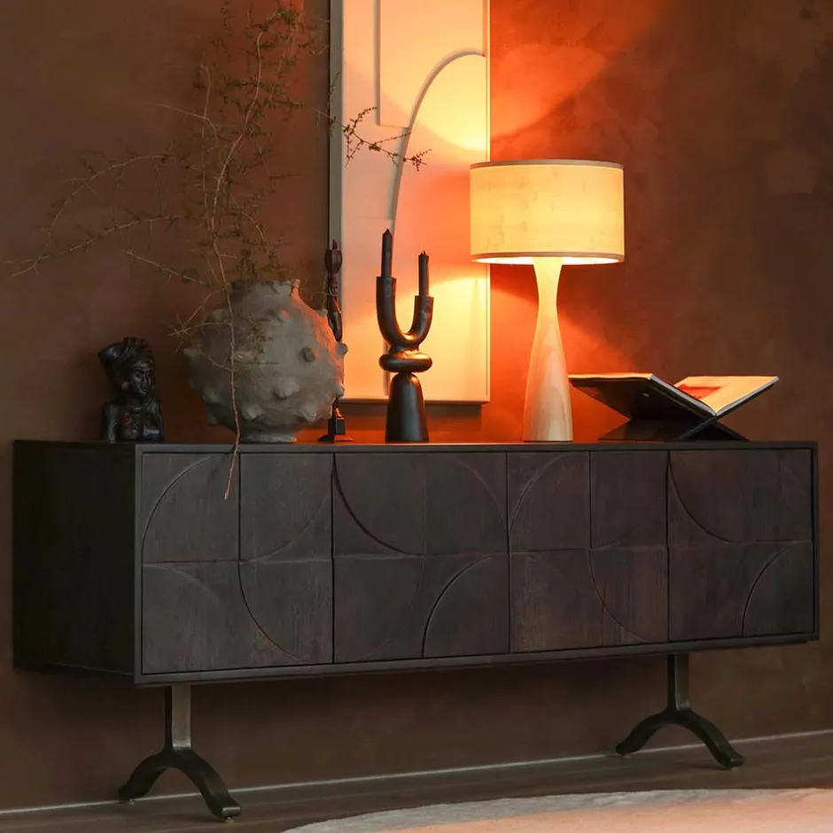 Wohnen Design Sideboard in Nussbaum aus Mango Holz - Pisino