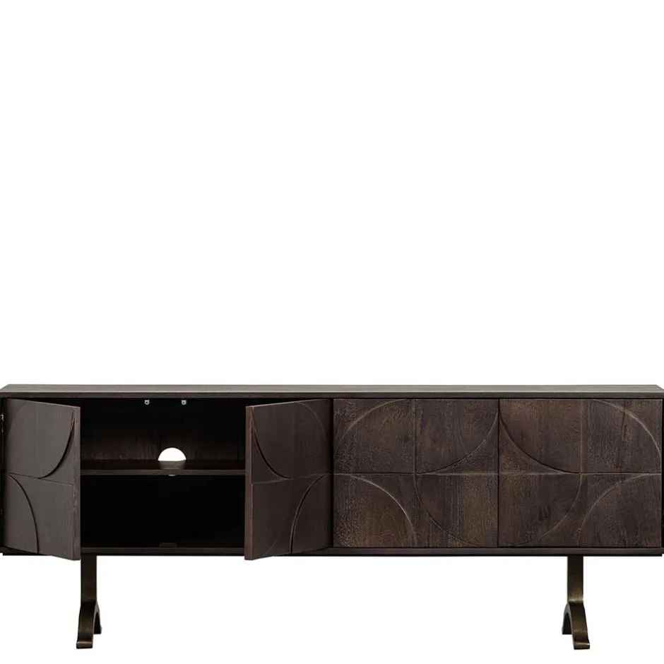 Wohnen Design Sideboard in Nussbaum aus Mango Holz - Pisino