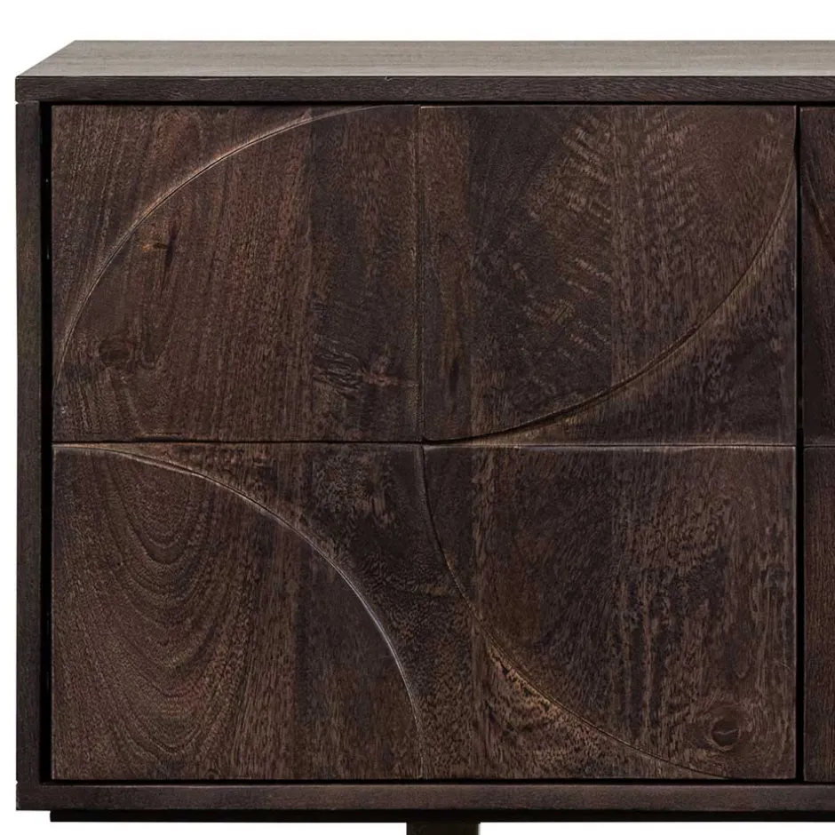 Wohnen Design Sideboard in Nussbaum aus Mango Holz - Pisino