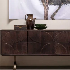 Wohnen Design Sideboard in Nussbaum aus Mango Holz - Pisino