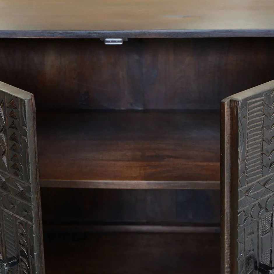 Wohnen Design Sideboard in Walnuss Braun - Solu