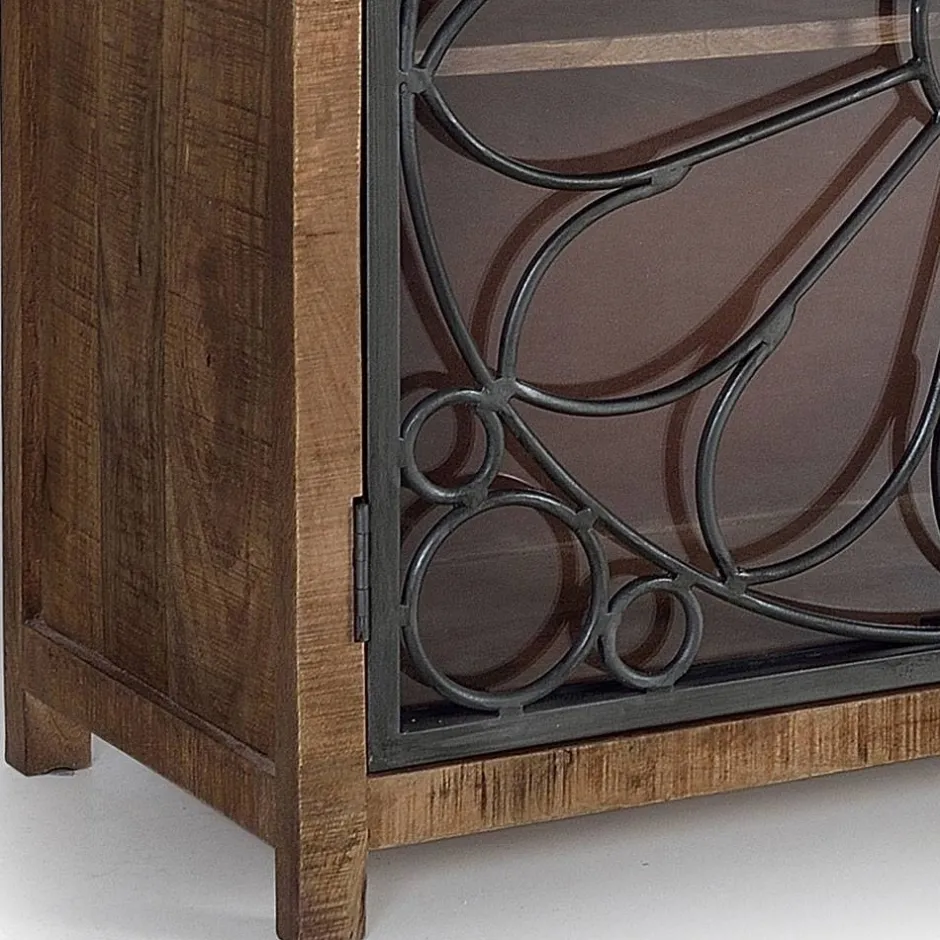Wohnen Design Sideboard mit vier Glas Metalltüren - Everton