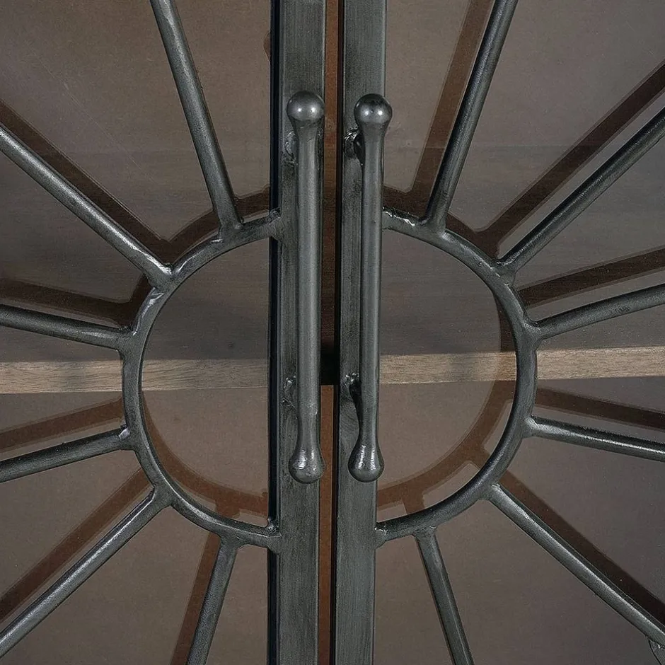 Wohnen Design Sideboard mit vier Glas Metalltüren - Everton