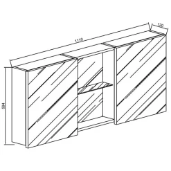 Design Spiegelschrank mit 112cm Breite - Dorcano^Wohnen Hot