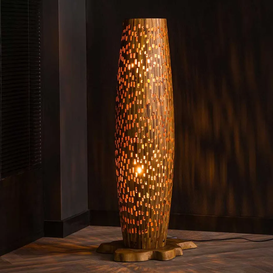 Design Stehleuchte aus Teak Massivholz - Niridena^Wohnen Sale