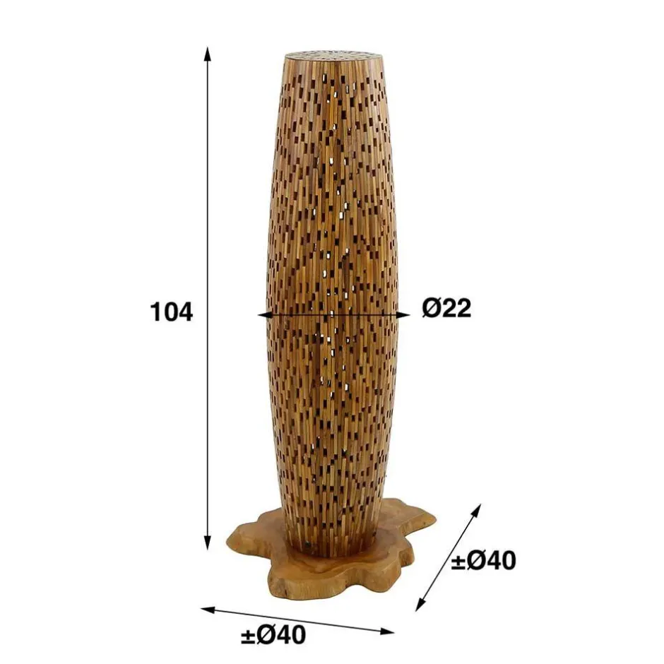 Design Stehleuchte aus Teak Massivholz - Niridena^Wohnen Sale