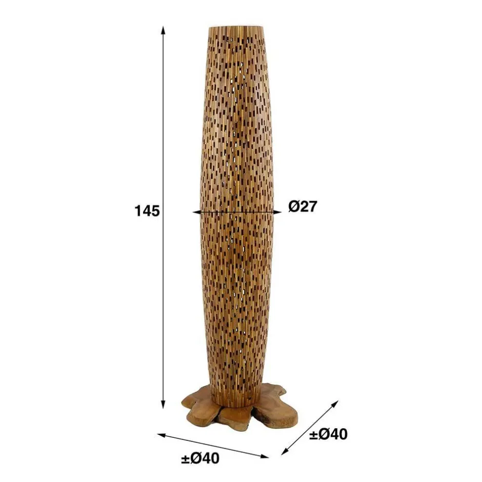 Design Stehleuchte aus Teak Massivholz - Niridena^Wohnen Sale