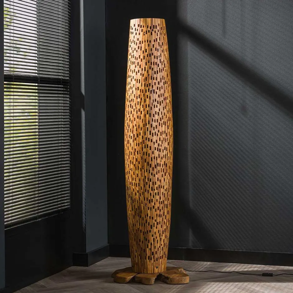 Design Stehleuchte aus Teak Massivholz - Niridena^Wohnen Sale