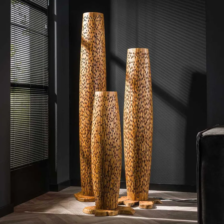 Design Stehleuchte aus Teak Massivholz - Niridena^Wohnen Sale