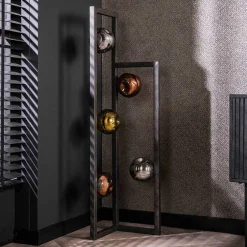 Design Stehleuchte mit fünf Glas Kugelschirmen - Ranica^Wohnen