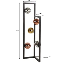 Design Stehleuchte mit fünf Glas Kugelschirmen - Ranica^Wohnen